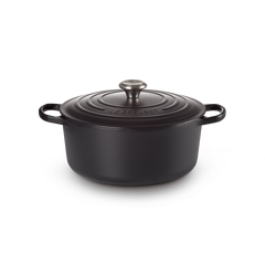 LE CREUSET Cocotte Rotonda Evolution In Ghisa Vetrificata 26cm, Colore: Nero Matt interno nero, Diametro: 26cm