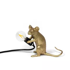 SELETTI Lampada "Mouse Lamp Mac-Gold" Seduto USB