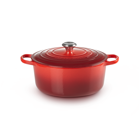 LE CREUSET Cocotte Round Evolution In Glazed Cast Iron 26cm, Colore: Ciliegia, Diametro: 26cm