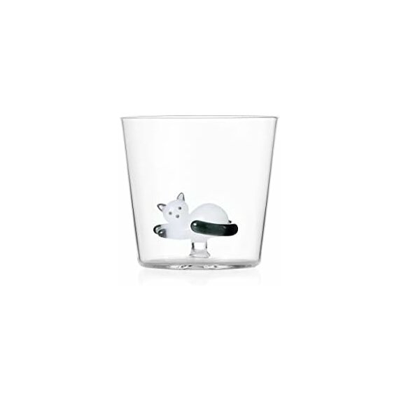 ICHENDORF Tumbler GATTO SDRAIATO BCO CODA GRIGIA "