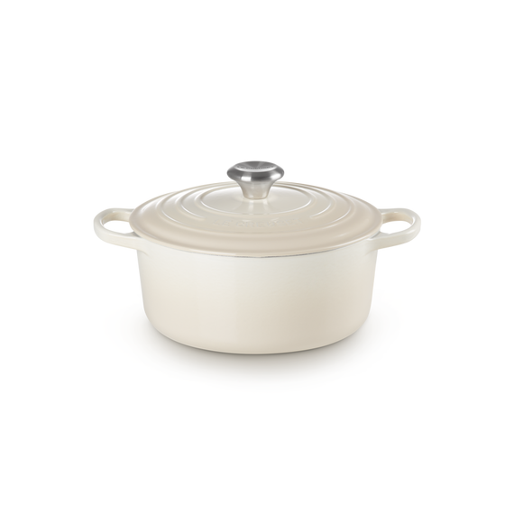 LE CREUSET Cocotte Rotonda Evolution In Ghisa Vetrificata 20cm, Colore: Meringue, Diametro: 20cm